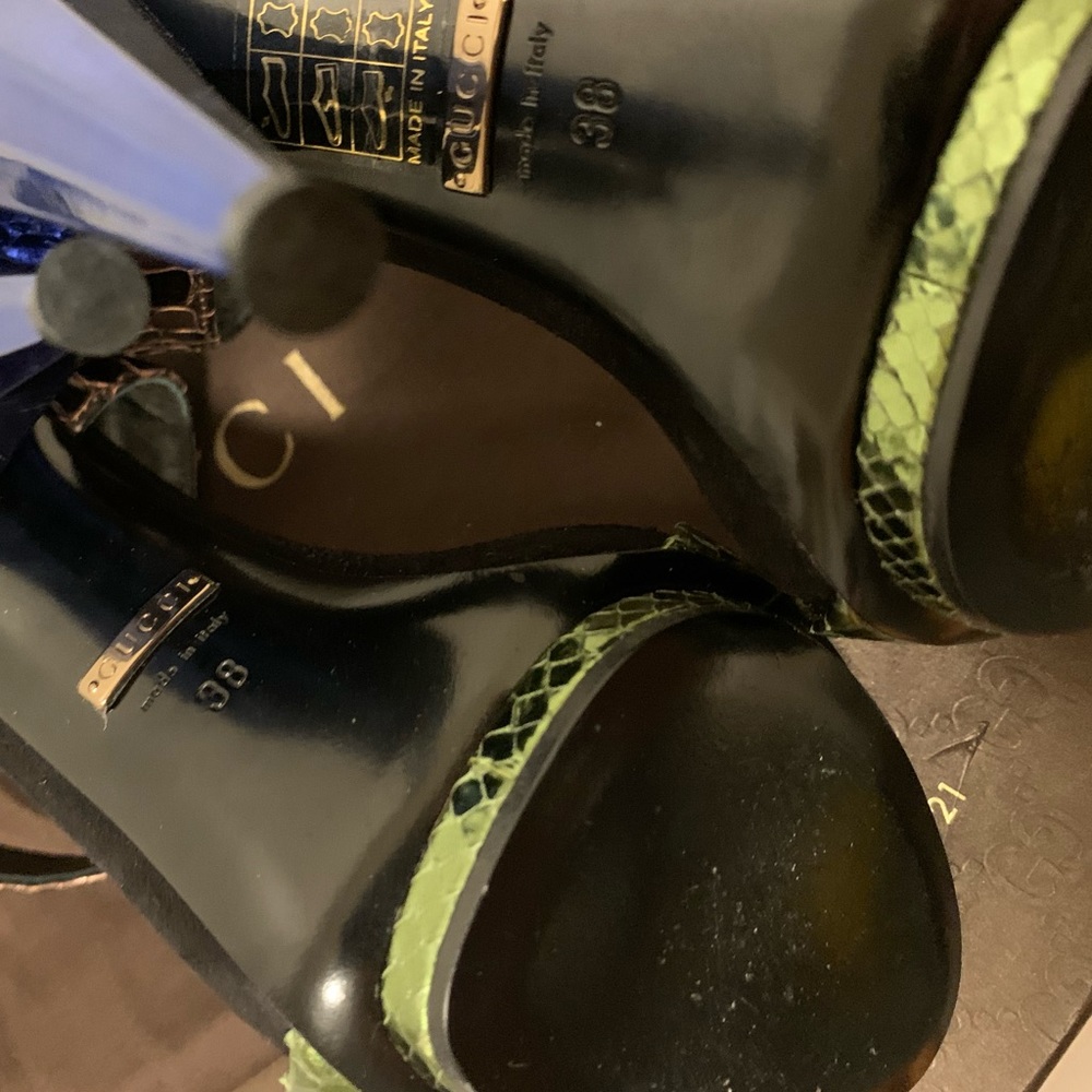 Gucci Colorblock Metallic Python Leather Heels - image 5